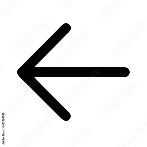arrow alt left glyph  flat vector icon