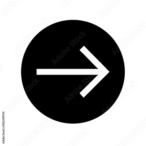 arrow alt circle right glyph  flat vector icon