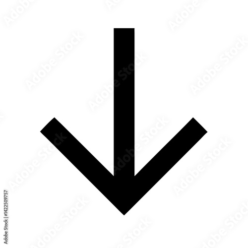 arrow alt down glyph  flat vector icon