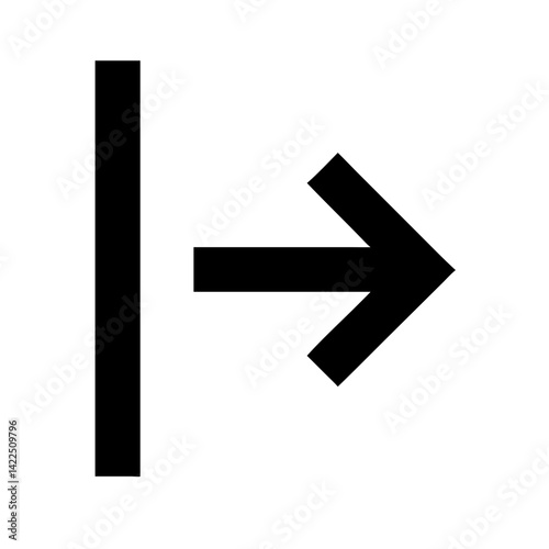 arrow right to bracket glyph  flat vector icon