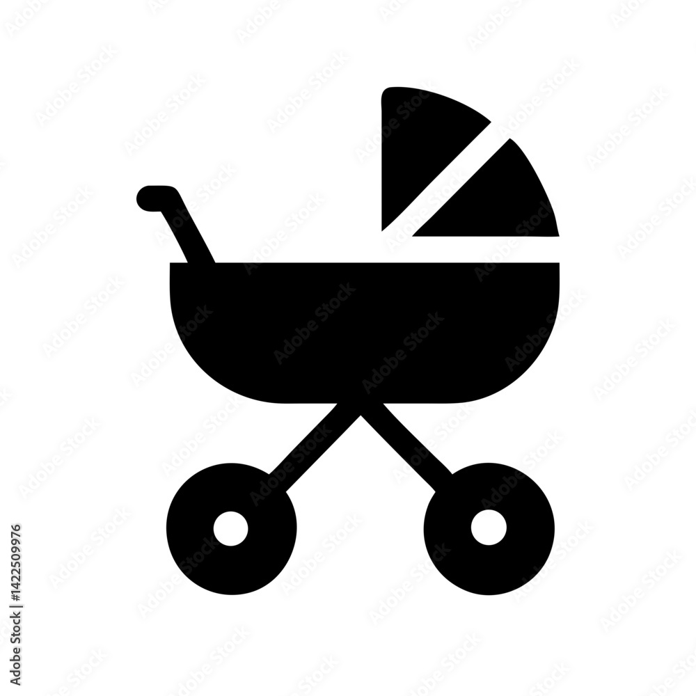 baby carriage glyph flat vector icon baby carriage glyph flat vector icon