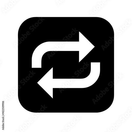arrows retweet glyph flat vector icon
