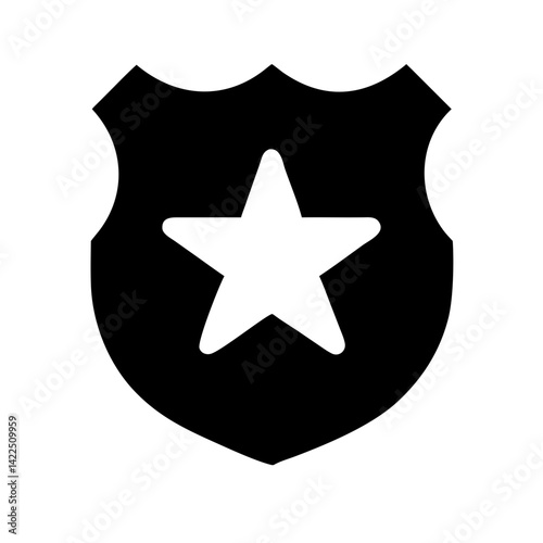 badge sheriff glyph flat vector icon