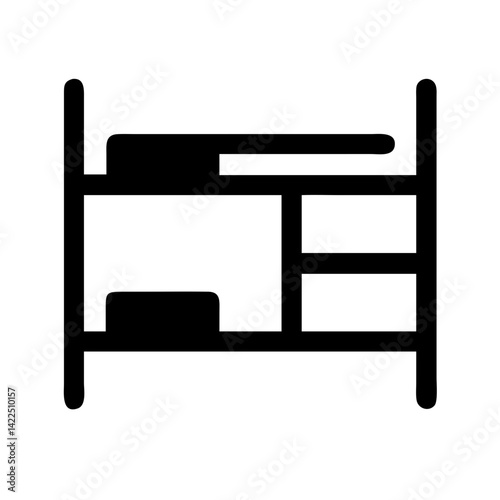 bed bunk glyph flat vector icon