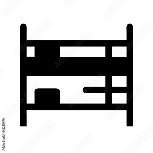 bed bunk glyph flat vector icon