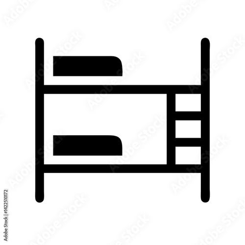 bed bunk glyph flat vector icon