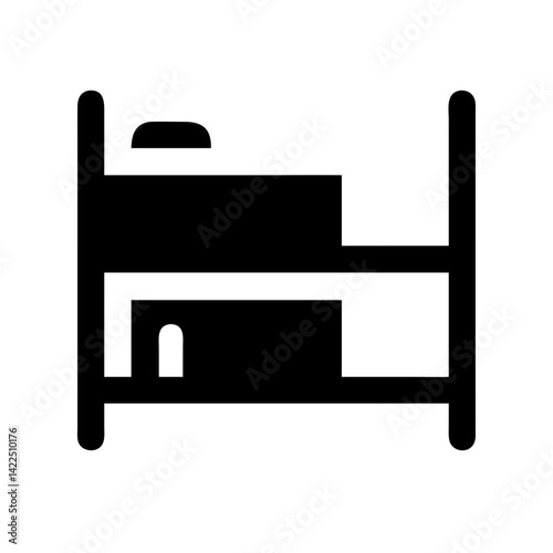 bed bunk glyph flat vector icon