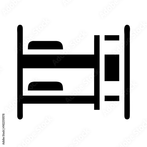 bed bunk glyph flat vector icon