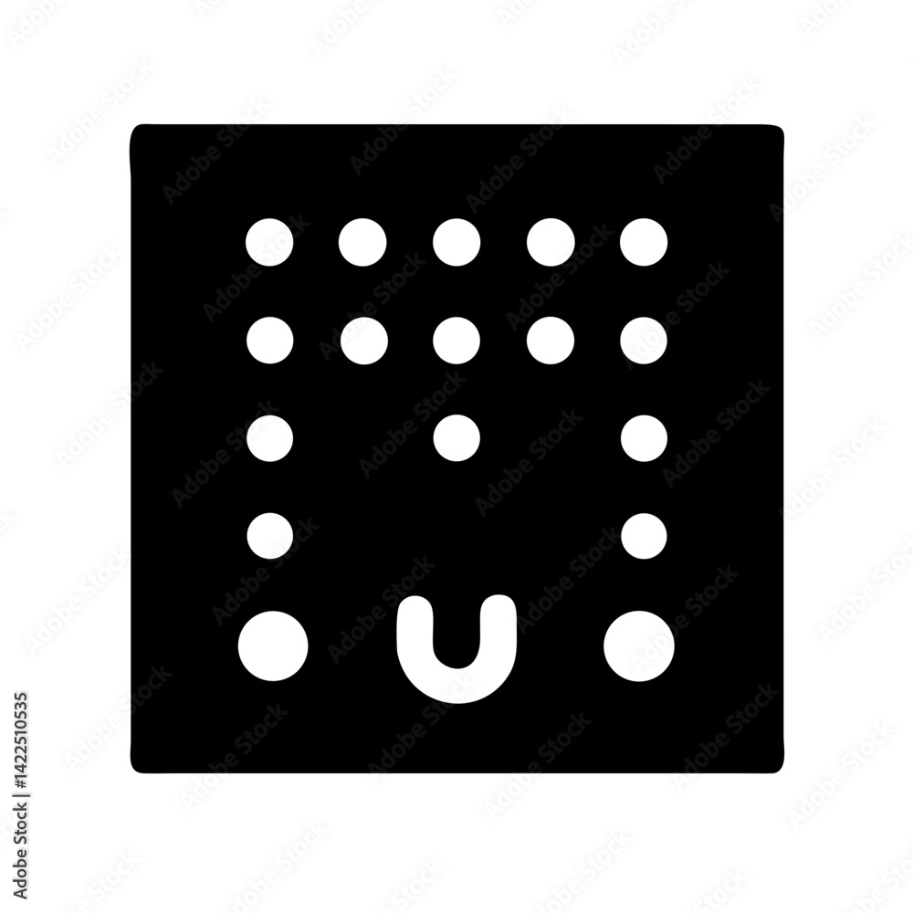 braille u glyph flat vector icon braille u glyph flat vector icon