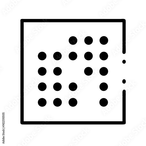 braille m glyph  flat vector icon