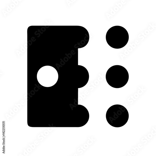 braille j glyph flat vector icon