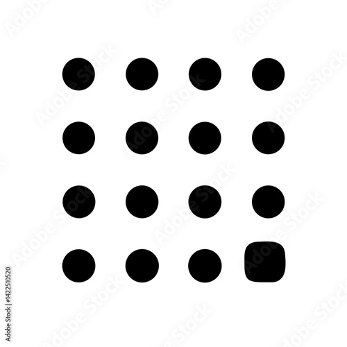 braille n alt glyph flat vector icon