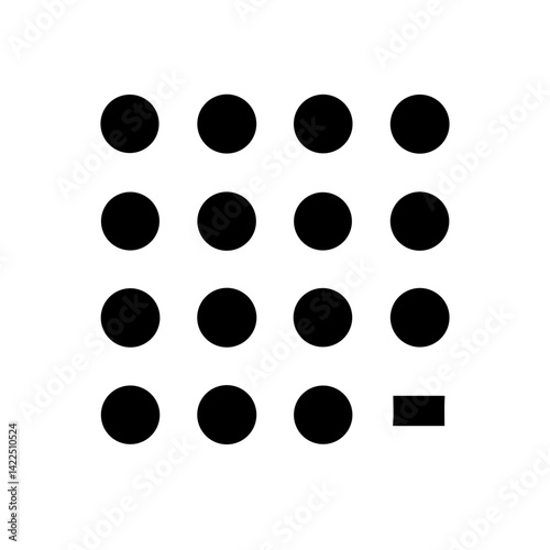 braille o glyph flat vector icon