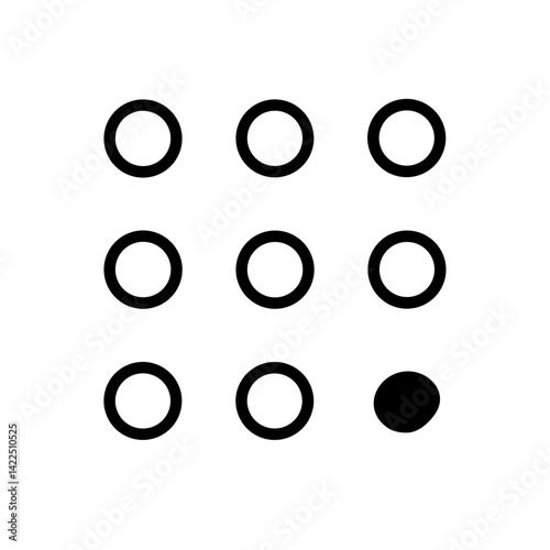 braille r glyph flat vector icon