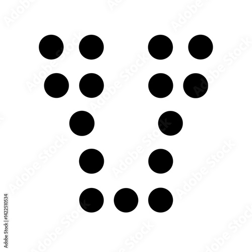 braille v glyph  flat vector icon