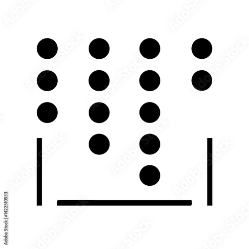 braille u glyph  flat vector icon