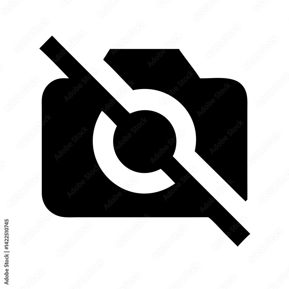 camera slash glyph flat vector icon camera slash glyph flat vector icon