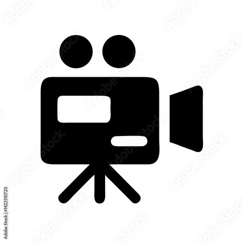 camera movie glyph  flat vector icon