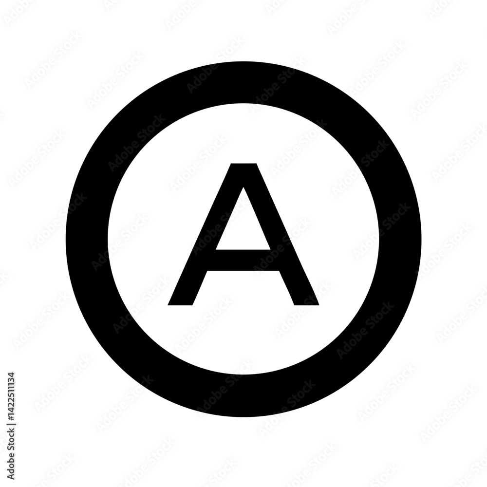 circle a glyph flat vector icon circle a glyph flat vector icon