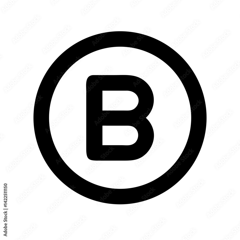 circle b glyph flat vector icon circle b glyph flat vector icon