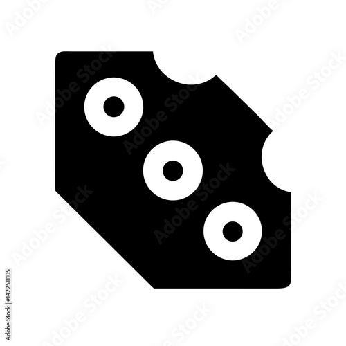 cheese glyph flat vector icon