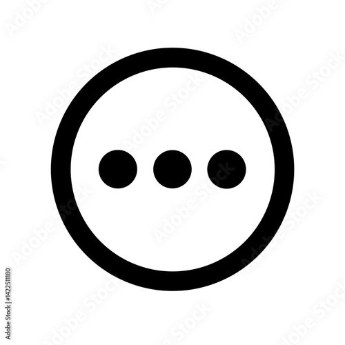 circle ellipsis glyph flat vector icon