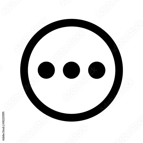 circle ellipsis glyph flat vector icon