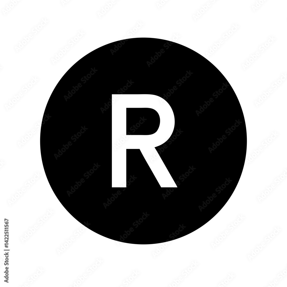 circle r glyph flat vector icon circle r glyph flat vector icon