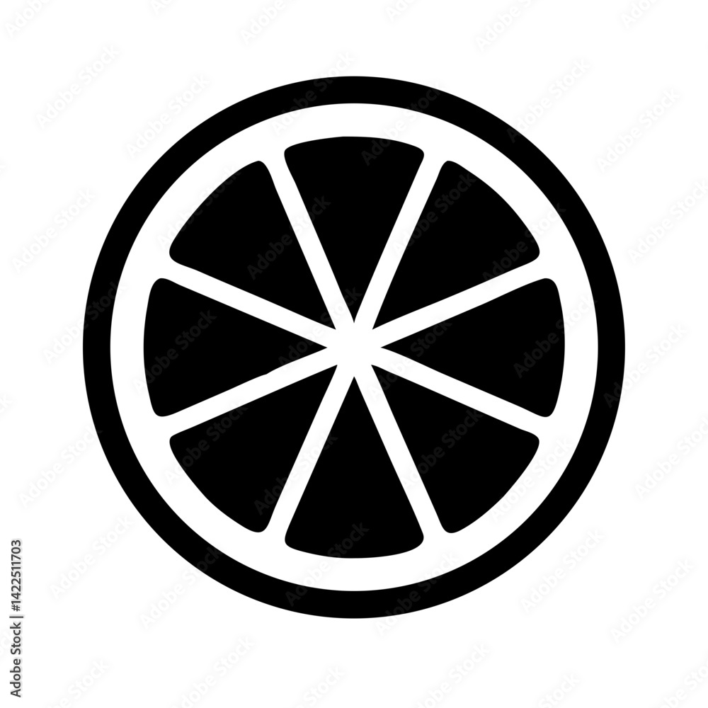 Obraz premium citrus slice glyph flat vector icon