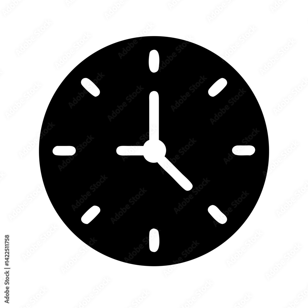clock five glyph flat vector icon clock five glyph flat vector icon