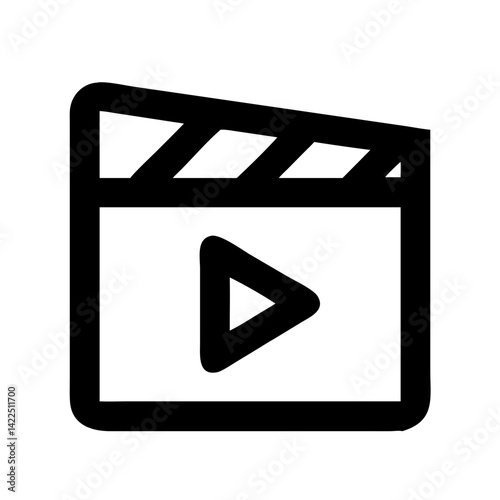 clapperboard play glyph flat vector icon