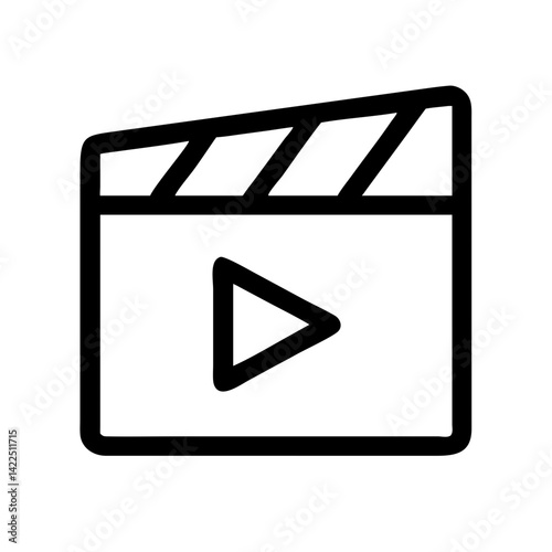 clapperboard play glyph flat vector icon