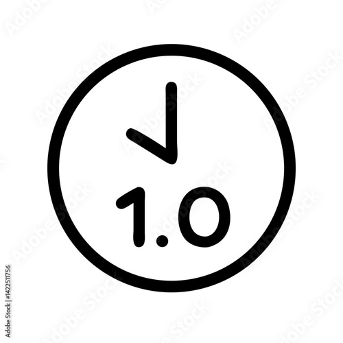 clock ten glyph  flat vector icon