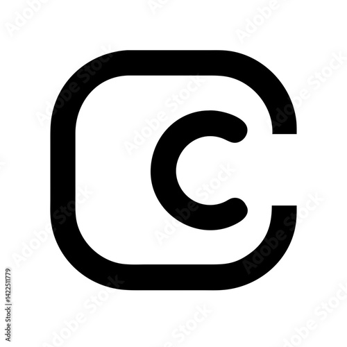 closed captioning slash glyph flat vector icon