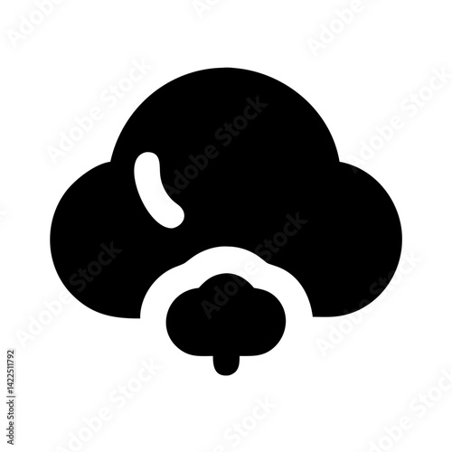 cloud meatball glyph flat vector icon
