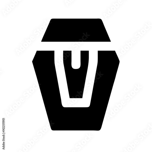 coffin glyph  flat vector icon