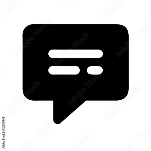 comment alt middle glyph  flat vector icon