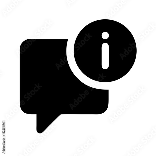 comment info glyph flat vector icon