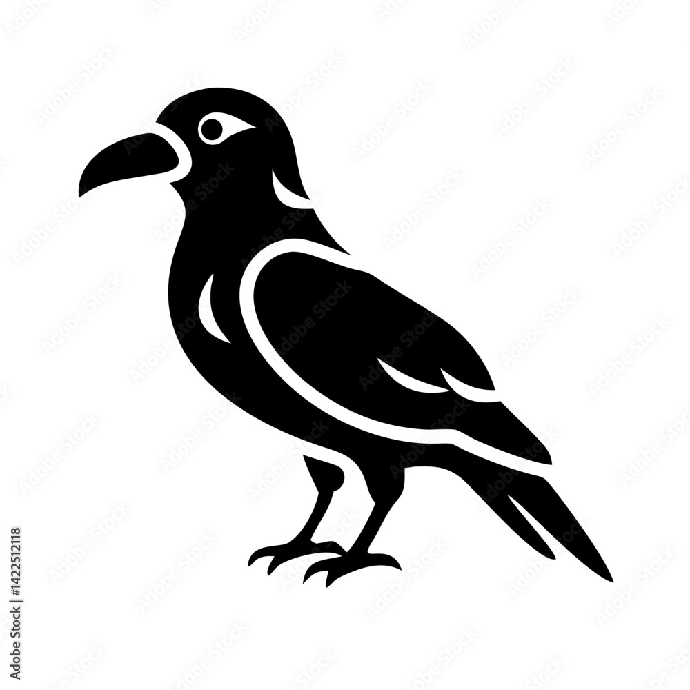 Fototapeta premium crow glyph flat vector icon