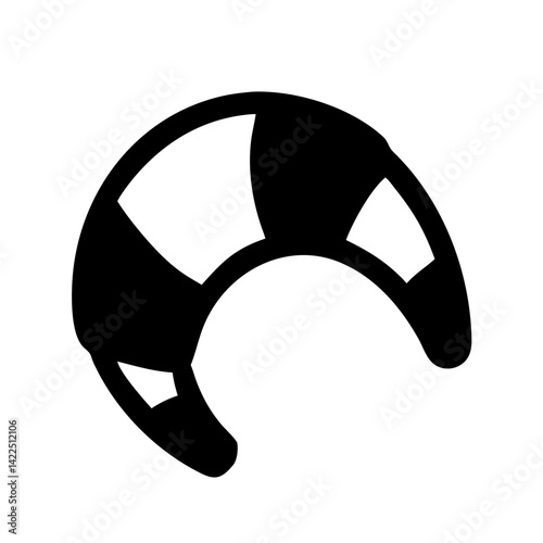 croissant glyph  flat vector icon