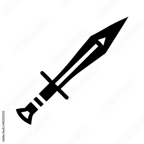 dagger glyph flat vector icon