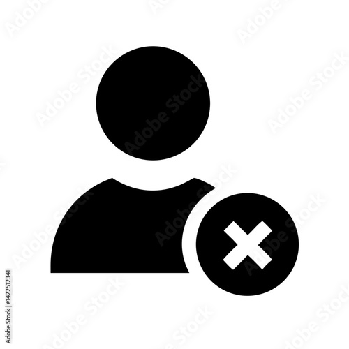 delete user glyph  flat vector icon