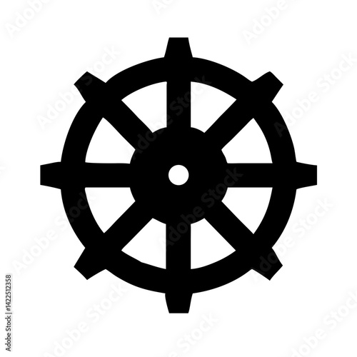 dharmachakra glyph flat vector icon