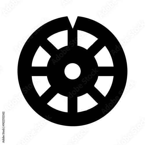 dharmachakra glyph flat vector icon