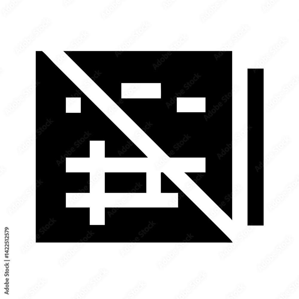 Obraz premium display slash glyph flat vector icon