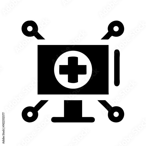 display medical glyph flat vector icon