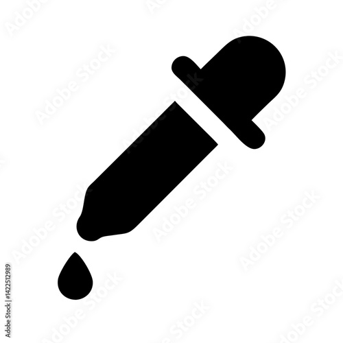 eye dropper half glyph flat vector icon