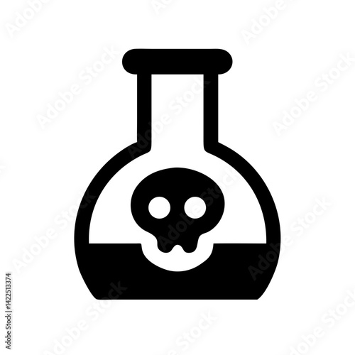 flask poison glyph flat vector icon
