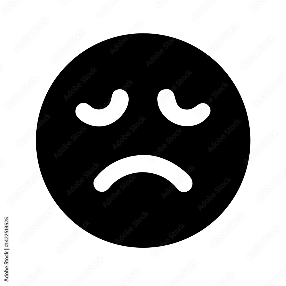 Fototapeta premium frown glyph flat vector icon