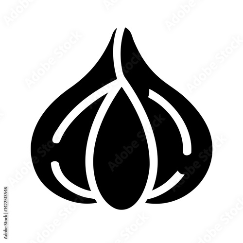garlic alt glyph  flat vector icon